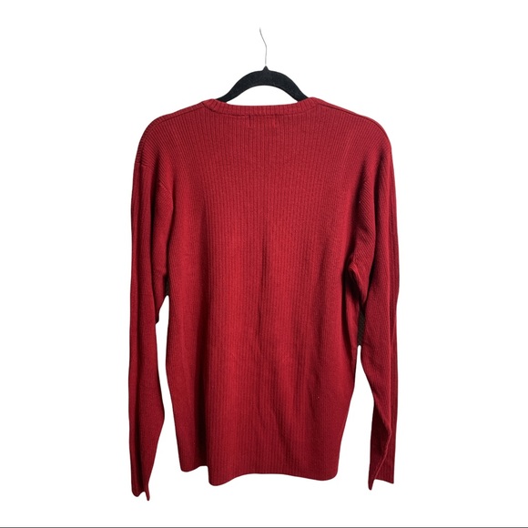 Claiborne Men Large Sweater Res Black Gray Stripes Accent Modern Fit - Picture 2 of 5